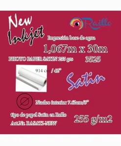 Alternative view of Bobina Photo Paper Satin 255gr 30m Nucleo interior 3" (diferentes anchos)