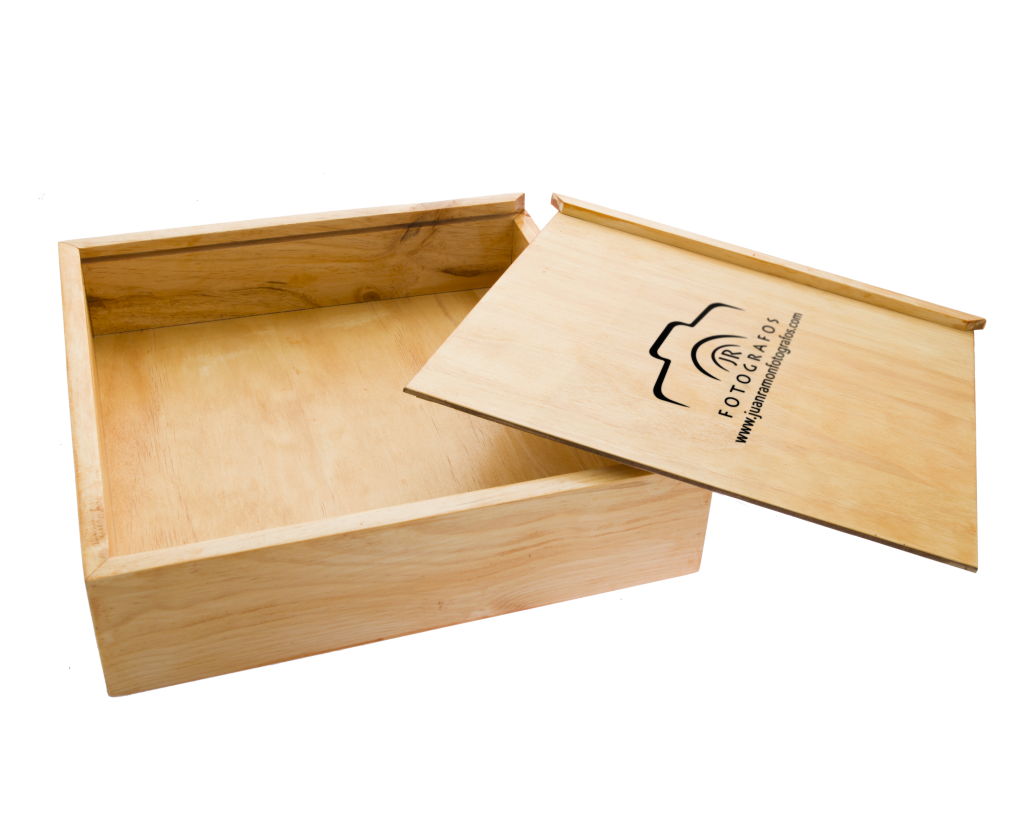 Caja de madera con tapa deslizante ref.CMADER - Imprefoto Álbumes S.L