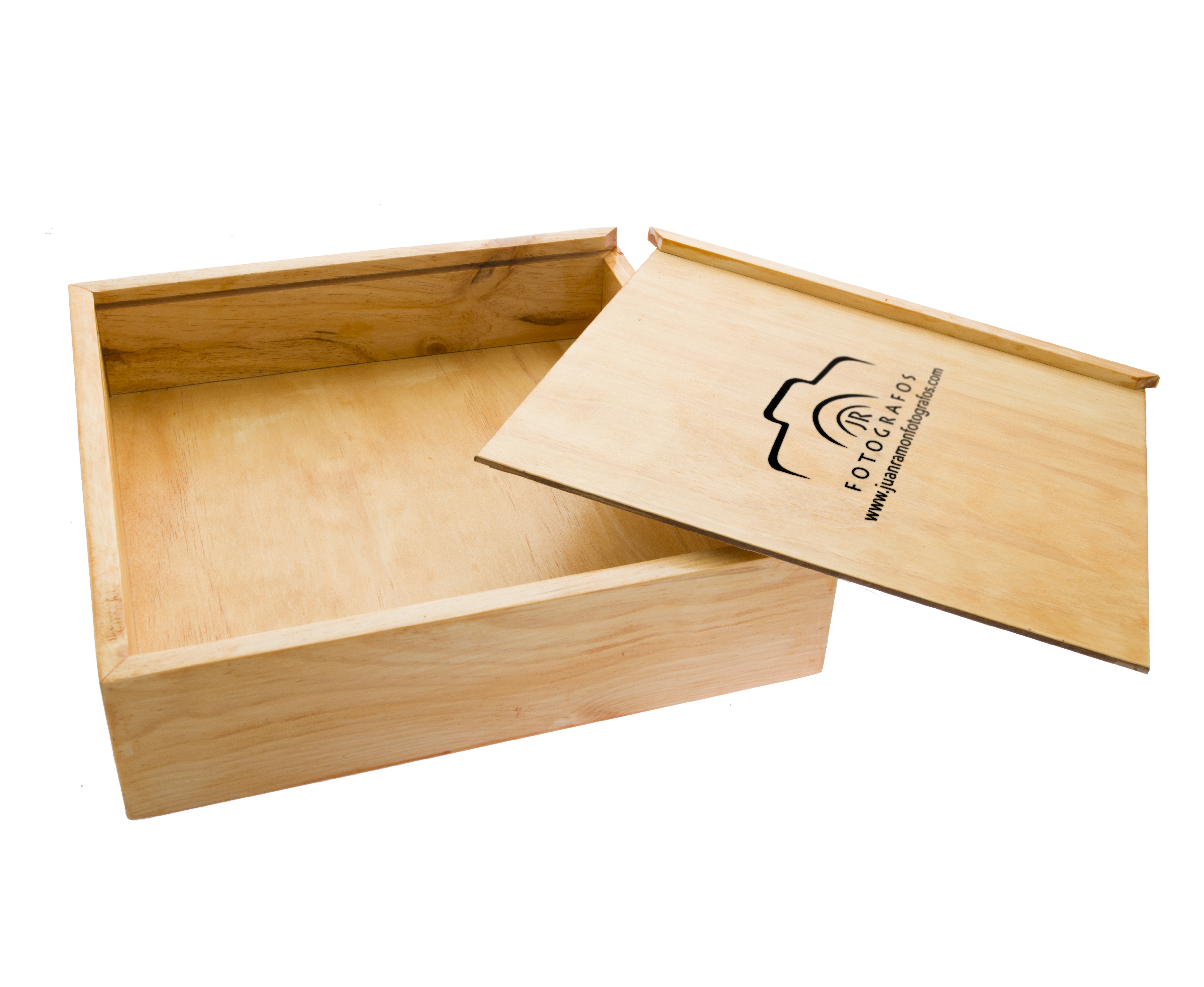 ▷ Caja madera pino para álbum con tapa deslizante - Raillo Imagen Digital